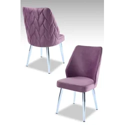 Hanah Home Set stolica Pufi, 48x90x43 cm, 4 komada, Srebrno-ljubičaste