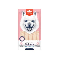 Wanpy Kremasta poslastica za pse, Losos i piletina, 5x14 g