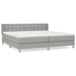 Vidaxl Box spring postelja z vzmetnico svetlo siva 200x200 cm blago