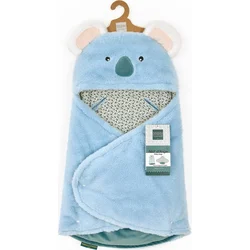 Doudou Plush modra odeja s kapuco Yoca le koala 70 cm