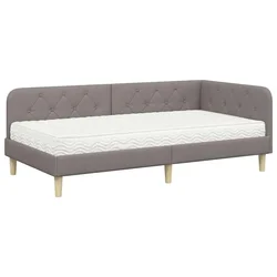 Vidaxl Kotna postelja Taupe 90 x 190 cm blago