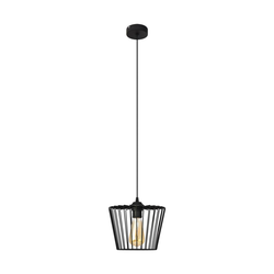 Luster na sajli TORRI 1xE27/15W/230V prečnika 23 cm crne boje