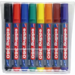 EDDING marker set 360 Whiteboard, Zaobljeni, Komplet boja, 8 kom