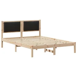 Vidaxl Konstrukcija postelje Črna 140 x 190 cm Masivno borovo les