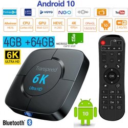 Android TV box Android 10 Kodi 19+ predvajalnik 6K 4K UHD Transpeed H616 4 jedrni, RAM 4GB Pomnilnik 64GB, mini računalnik