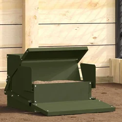 Feeder s nogom za piliće Maslinasto zelena 50 x 40 x 29 cm