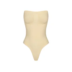 cfab Oblikovanje postave Trägerloser Bodysuit Sculpting Shapewear mit String naravno bela