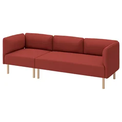 LILLEHEM 3-seda modularna zofa, Gunnared/rjavo rdeča les