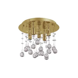 Ideal Lux - LED kristalno plafonsko svetlo MOONLIGHT 5xG9/3W/230V prečnik 26 cm zlatno