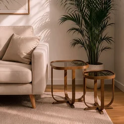 Hanah Home set od 2 umetnutih stočića Hisar 2, orah