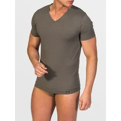 zd ZERO DEFECTS Spodnja majica V-Neck Soy fiber temno zelena