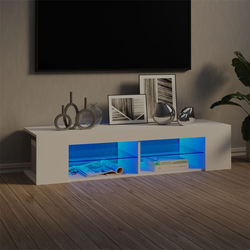 VIDAXL TV omarica z LED lučkami (135x39x30cm), bela