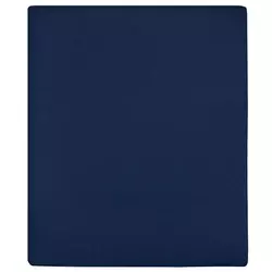 Plahta s gumicom od žerseja modra 100 x 200 cm pamučna