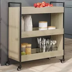 Kuhinjska kolica boja hrasta 70 x 30 x 82 cm konstruirano drvo