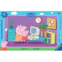 Ravensburger Slagalica Pepa prase za kompjuterom, 15 delova