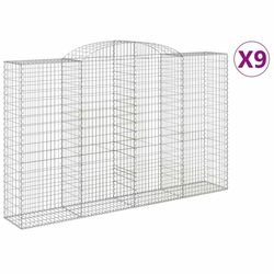 Lučne gabionske košare 9 kom 300x50x180/200cm pocinčano željezo