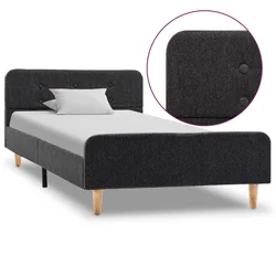 Vidaxl Posteljni okvir temno sivo platno 100x200 cm