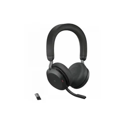 JABRA EVOLVE2 75, Link380a MS Stereo Black, EVOLVE2 75 headset Black MS, Link 380 BT adapter USB-A MS,1.2m USB-C to USB-A cable, carry pouch, warranty and warning (safety leaflets)