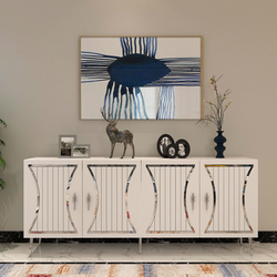 Hanah Home Konzolni sto Tean, 150x75x35 cm, Belo-srebrne boje