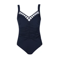 SUNFLAIR Enodelne kopalke  temno modra / bela