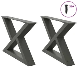 Noge za klub stolić 2 kom antracit 50 x (30-31,3) cm čelik