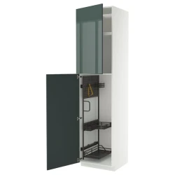 METOD Visoki element-ostava, bela/Kallarp tamna sivozelena visokog sjaja, 60x60x240 cm