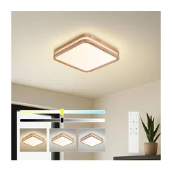 Brilagi - LED prigušiva svetiljka MOLINA SQUARE LED/48W/230V hrast 40x40 cm + daljinski upravljač