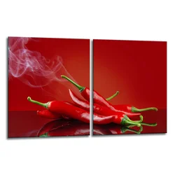 shumee 2x steklena zaščitna plošča ZA štedilnik 40x52 chili