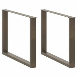 Noge za blagovaonski stol U-oblik 3 kom Prirodni čelik 100 x (72-73) cm Čelik