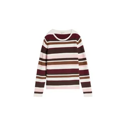 TOM TAILOR Pulover ecru/rjava/rosé/bordo