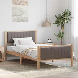 Kovinska posteljna konstrukcija Rjava in taupe 100 x 200 cm