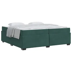 Vidaxl Konstrukcija postelje Temno zelena 200 x 200 cm blago