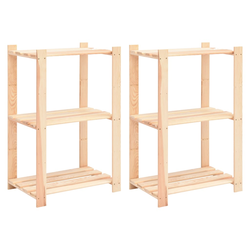 Stalci za pohranu s 3 razine 2 kom 60x38x90 cm borovina 150 kg