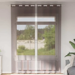 Voile zavjese s ušicama 2 kom smeđe 140x260 cm