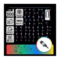 Aigostar - LED RGBY spoljni božićni niz 300xLED/6W/230V/8 funkcija 3x1m IP44 + daljinski upravljač