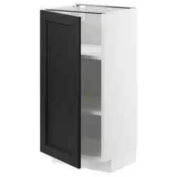 METOD Podni element s policama, bela/Lerhyttan crno bajcovano, 40x37 cm