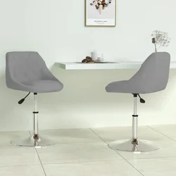 Okretne blagovaonske stolice 2 kom svjetlosive baršunaste