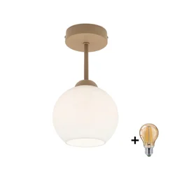 BRILAGI - LED plafonski luster RETRO GLASS 1xE27/60W/230V prečnik 15 cm bež/beli