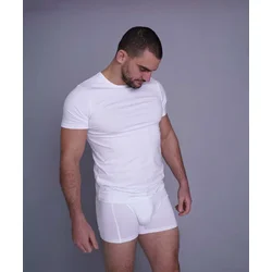 POMIRISHI BAMBOO UNDERWEAR Muška majica kratkih rukava, Bela