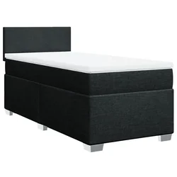Vidaxl Box spring postelja z vzmetnico črna 90x200 cm blago