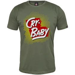 011Shop Muška majica kratkih rukava Cry Baby, Maslinasta