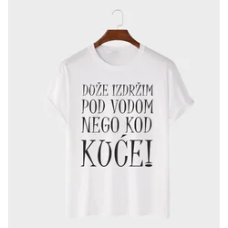 MAFIMI Majice Duže izdržim pod vodom nego kod kuće, Bela