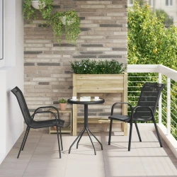 Bistro set za vrt 3 pcs Crna Čelik