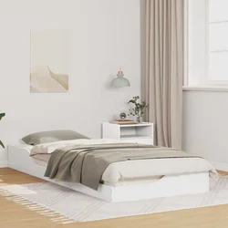 Krevetna konstrukcija Bijelo 100 x 220 cm Čvrsto borovo drvo Bež