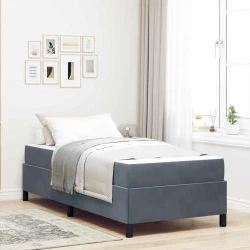 vidaXL Konstrukcija postelje Temno siva in bela 100 x 200 cm Žamet