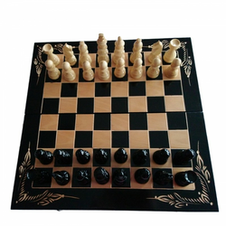 Ručno izrađeni drveni set za šah kutija za šahovsku ploču drvena šahovski komad backgammon dame poklon igračka za društvene igre