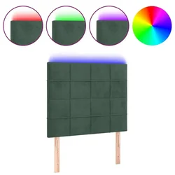 Vidaxl LED posteljno vzglavje temno zeleno 100x5x118/128 cm žamet