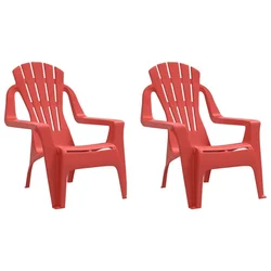 Vrtne stolice za djecu 2kom crvene 37x34x44cm PP izgled drva