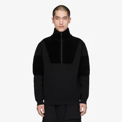 Pulover Y-3 Knitted Panel Blocked Half Zip UNISEX Black S