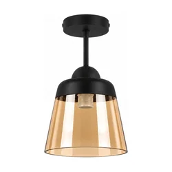 BRILAGI-LED Plafonski luster R GLASS 1xE27/60W/230V prečnik 15,5 cm crna/dimljeno bež